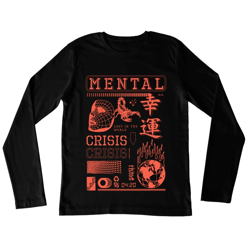Mentale Krise und Glück Damen Langarm T-Shirt