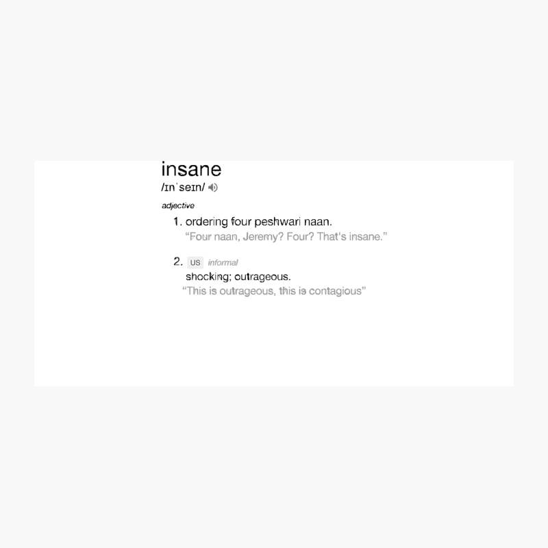 _Four naan, Jeremy Four That_s insane._ Insane Peep Show Dictionary Tribute Coffee Mug