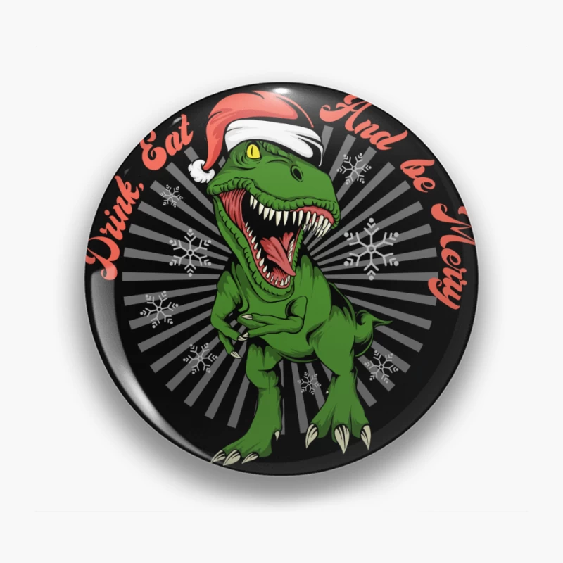 Festive Dinosaur Christmas Fun Pin