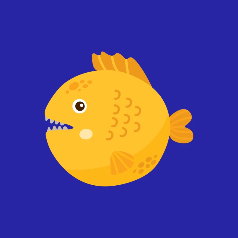 Poisson jaune mignon avec dents pointues Homme Débardeur