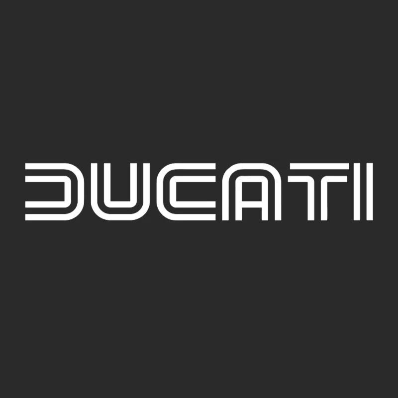 Minimalist Ducati Logo Design in White Baseball Cap