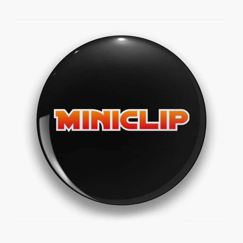 Miniclip Gaming Company Logo in Orange and Red Gradient Typography Pin