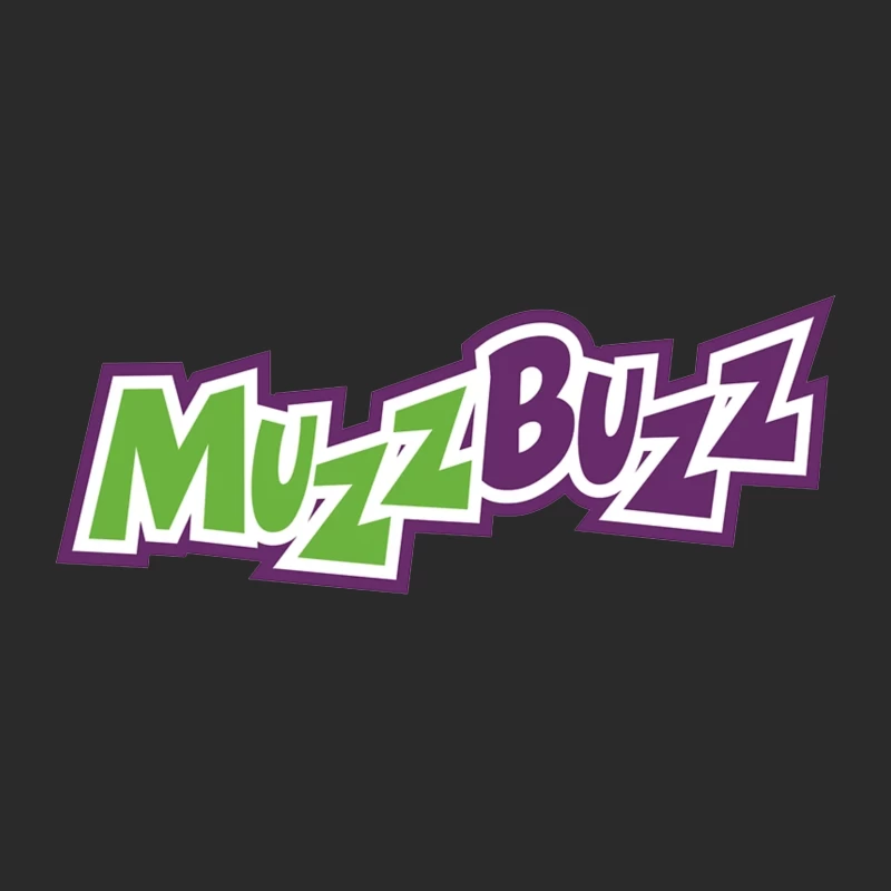 Muzz Buzz Beverage Brand Logo in Green and Purple Baseball Cap