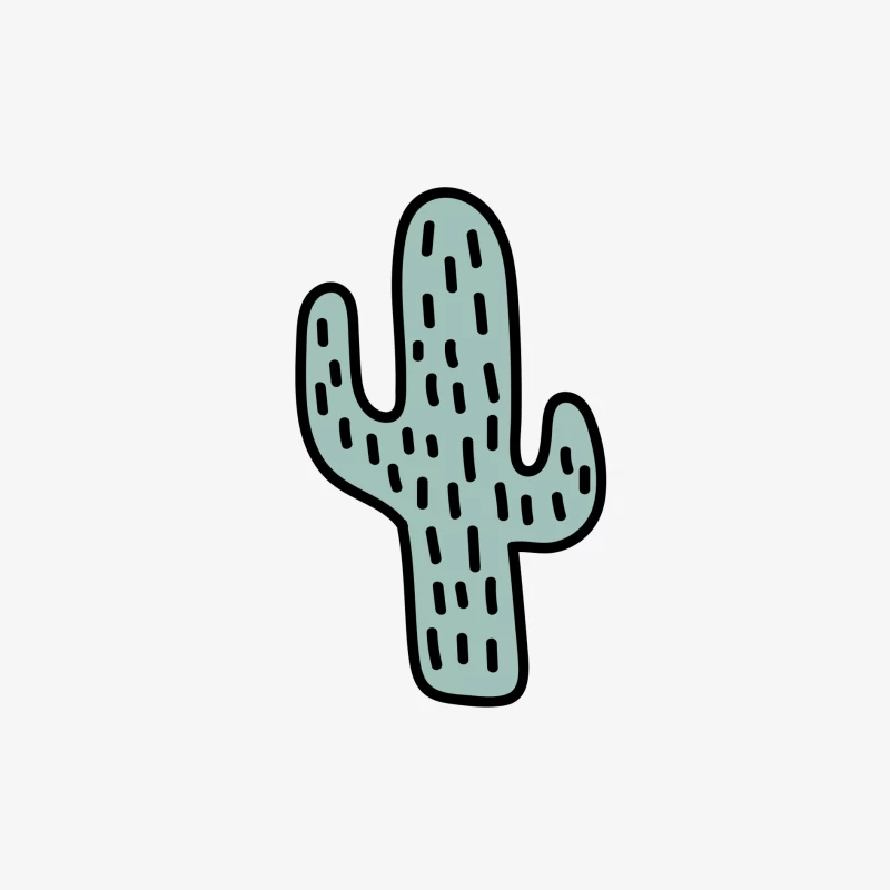 Cactus Dessiné à la Main Homme Manches Longues T-Shirt