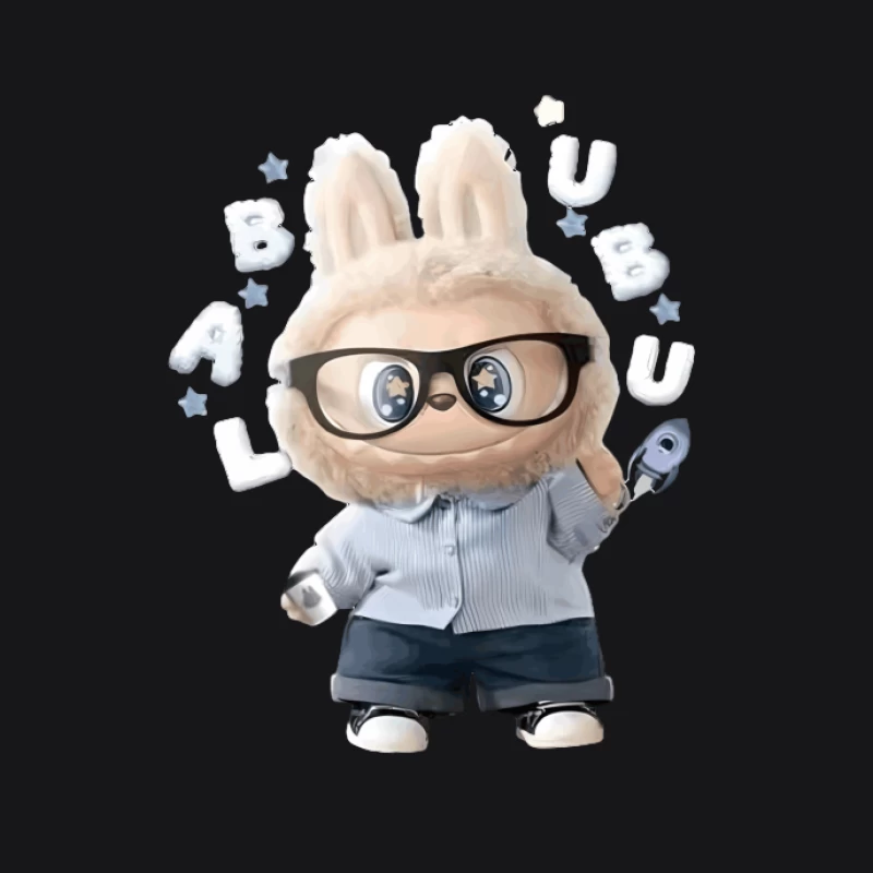 Kuscheliger Hase mit Brille und Mikrofon Damen Pullover Hoodie