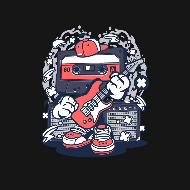 Cassette rétro avec guitare Femme Manches Longues T-Shirt