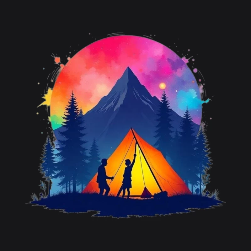 Camping Adventure under the Stars Male Pullover Hoodie