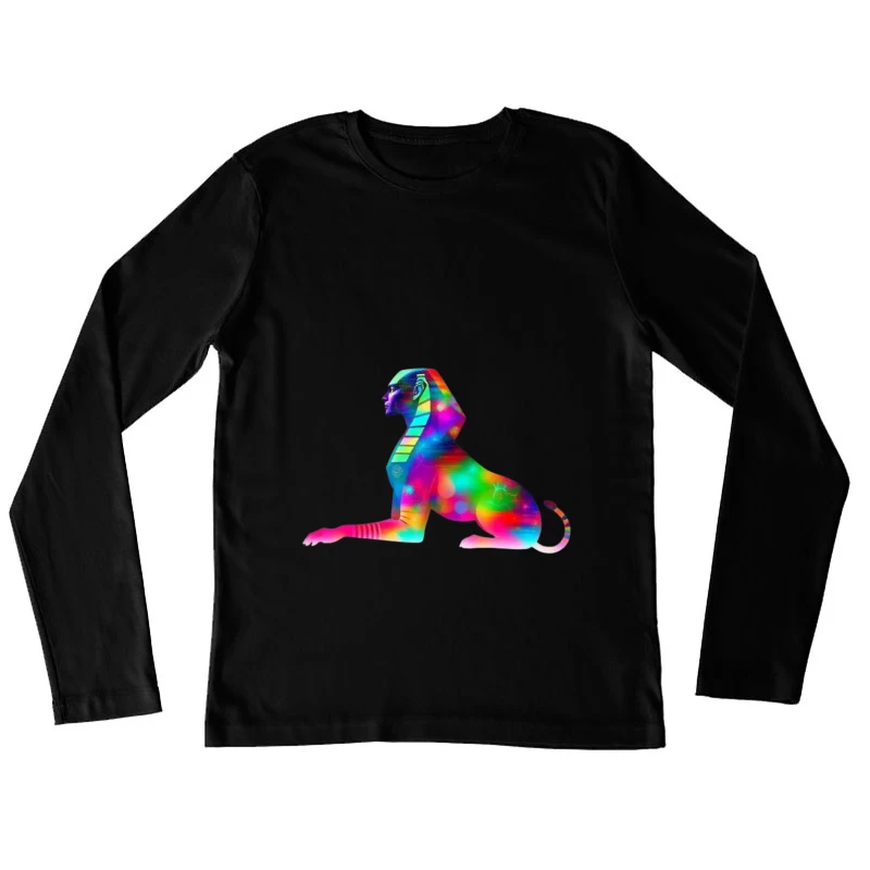 Colorful Abstract Sphinx Art Female Long Sleeve T-Shirt