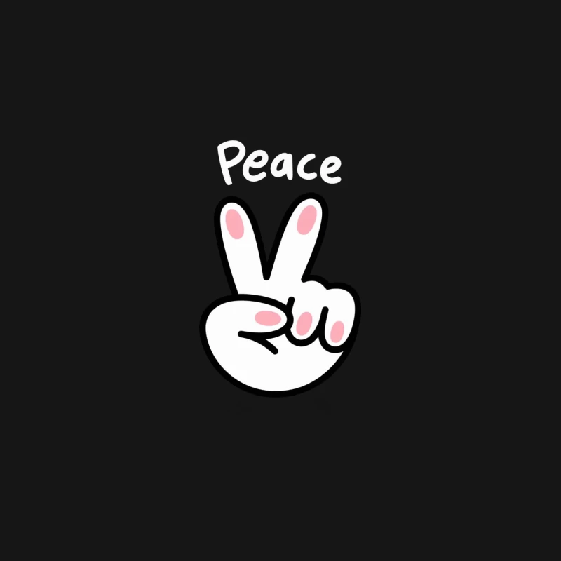 Cute Cartoon Peace Sign Hand Gesture Male T-Shirt