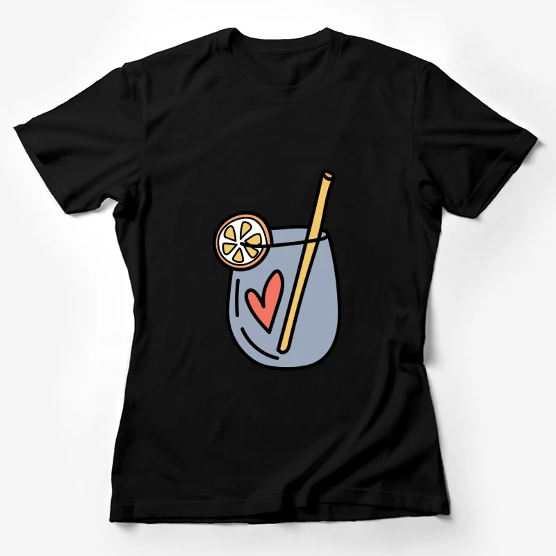 Verre décoratif avec cœur et tranche de citron Femme T-Shirt