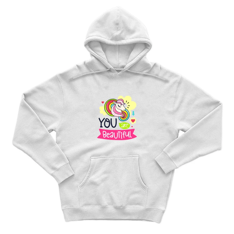 Illustration de licorne colorée avec message inspirant Homme Sweat à capuche
