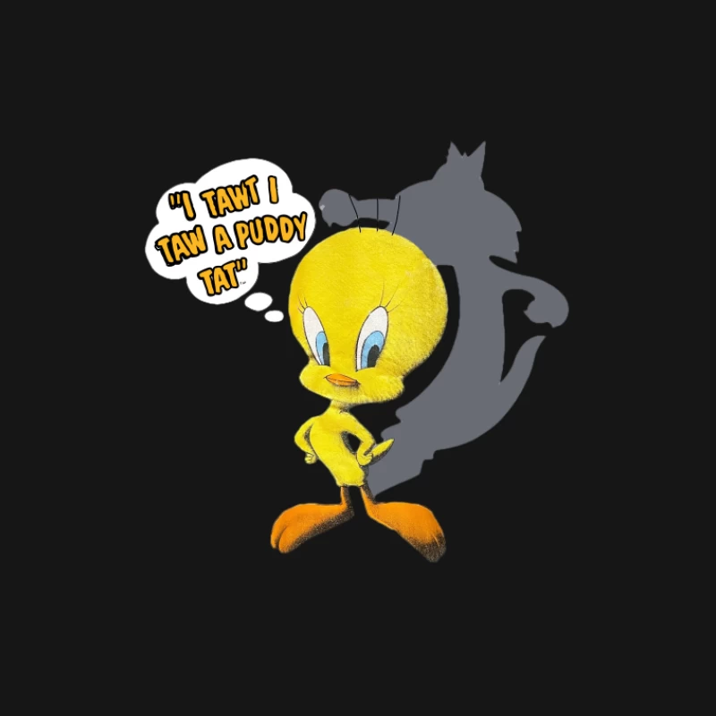Oiseau jaune avec ombre et citation Femme T-Shirt