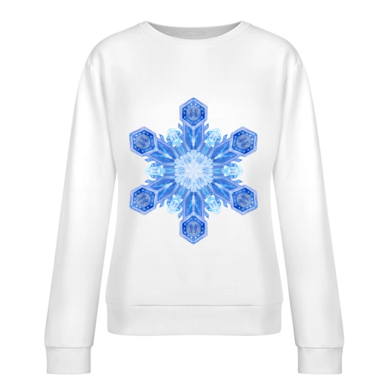 Flocon de neige géométrique bleu Femme Sweat-shirt à enfiler