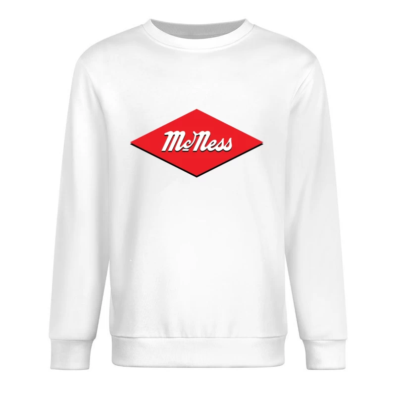 Vintage McNess Diamond Logo in Red and White Male Pullover Sweatshirt