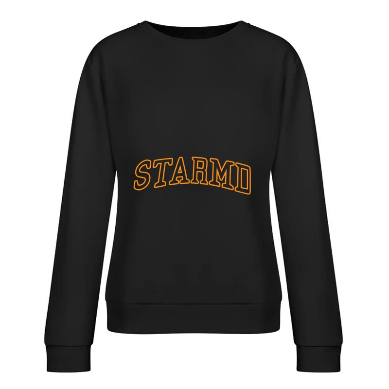 STARMED Orange Schriftzug Damen Pullover Sweatshirt