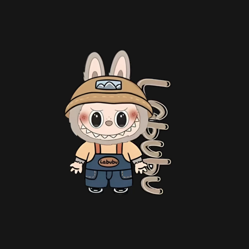 Niedliche Labubu-Figur mit Hasenohren Herren T-Shirt