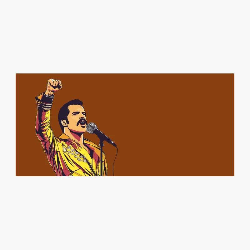 Iconic 1970s Singer Performing with Raised Fist Coffee Mug