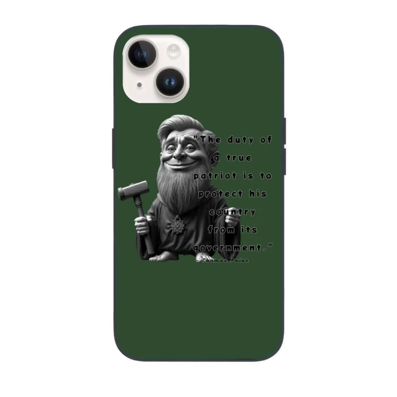 Political Gnome Meme with Thomas Paine Quote iPhone Case