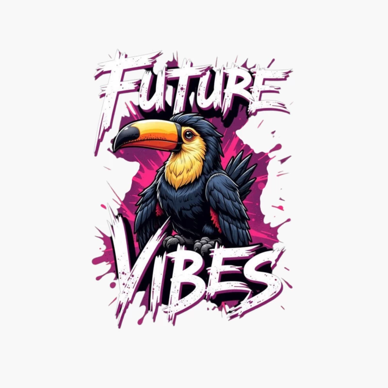Future Vibes with a Colorful Toucan Cotton Tote Bag