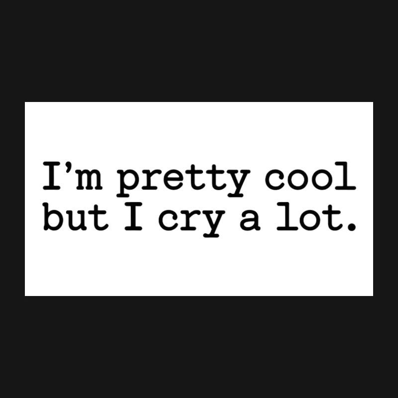 Emotional Contradiction: Cool Yet Tearful Typography Desk Mat