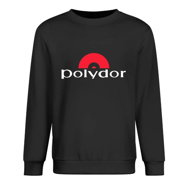 Polydor Records Company Logo with Red Semicircle Design Male Pullover Sweatshirt