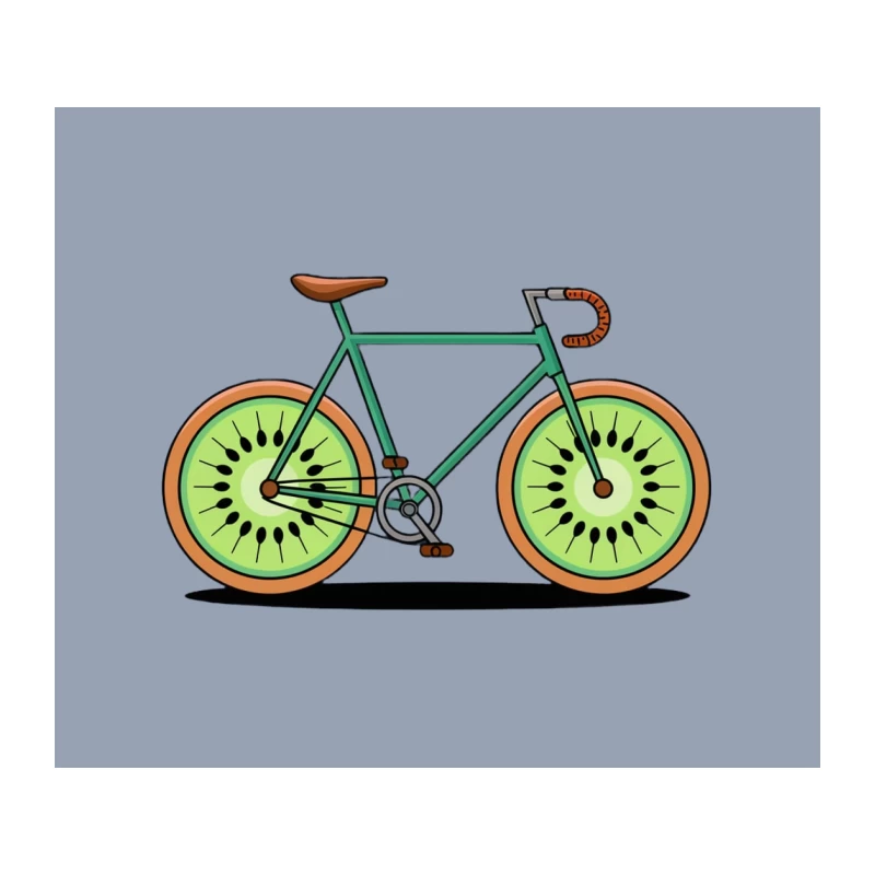 Creative Kiwi Bicycle Minimalist Illustration Tapestry
