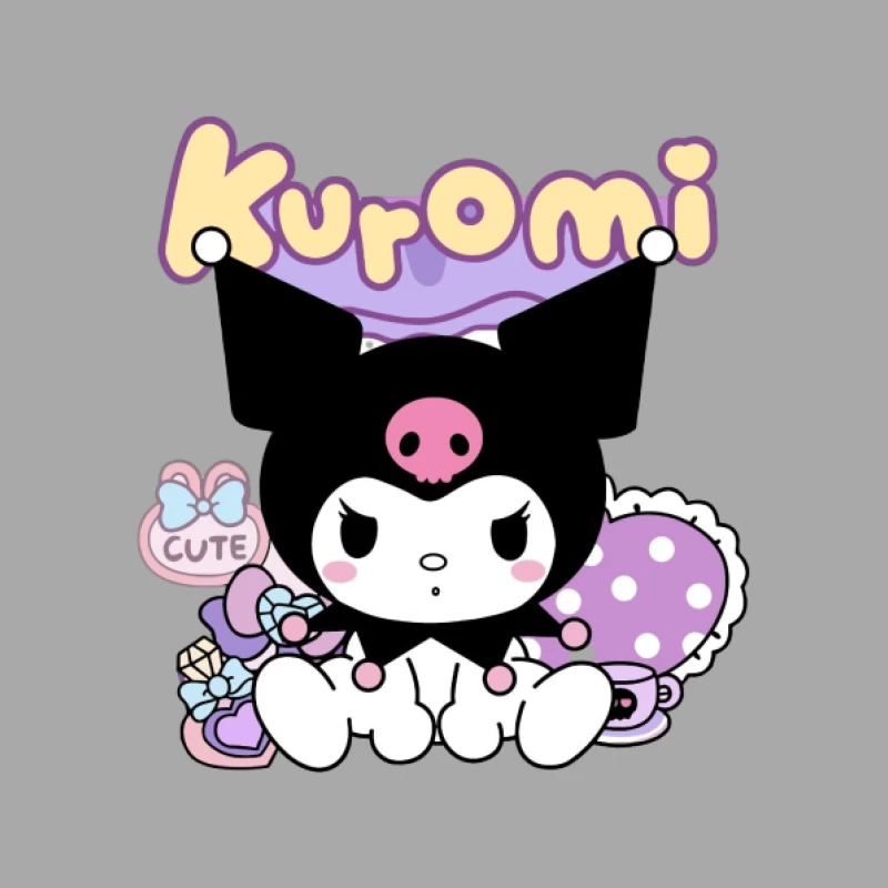 Süßes Kuromi-Design mit Bonbons Damen Pullover Hoodie