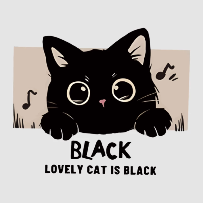 Süße schwarze Katze Herren Pullover Hoodie