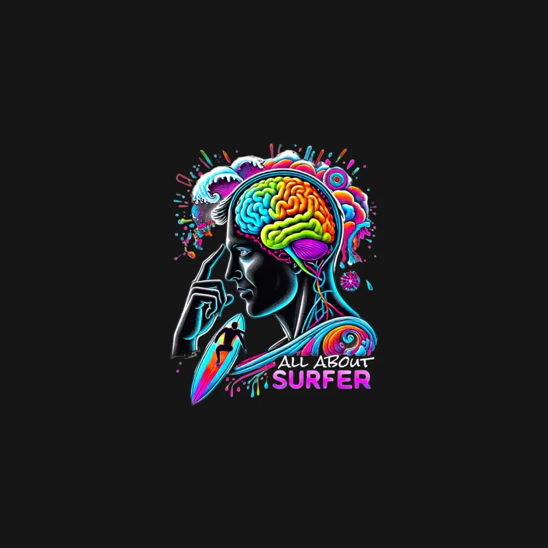 Psychedelic Surfer Brain Wave Art Mouse Pad