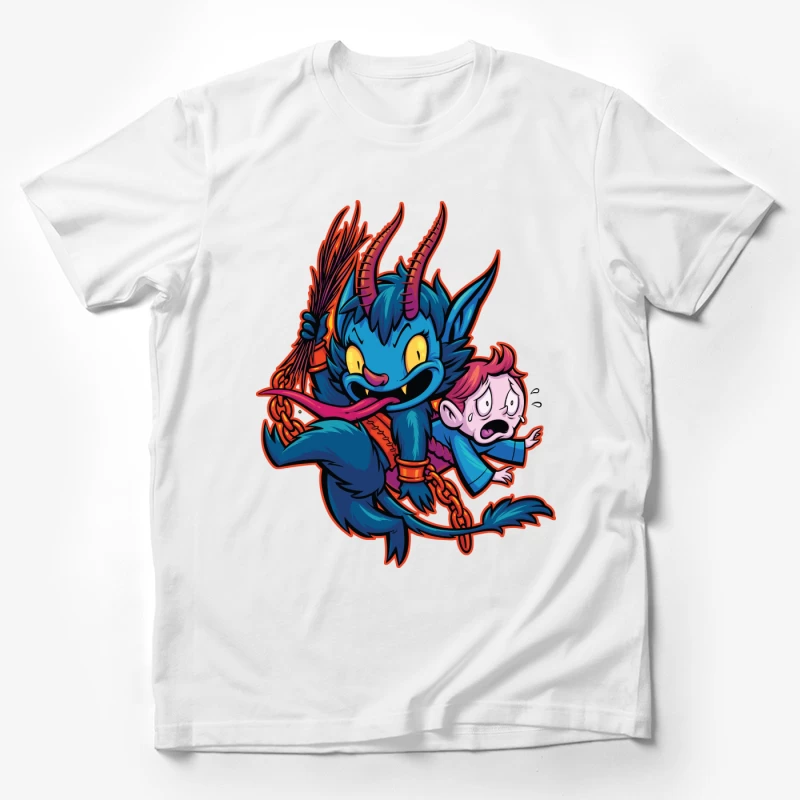 Playful Demon with a Child Male T-Shirt