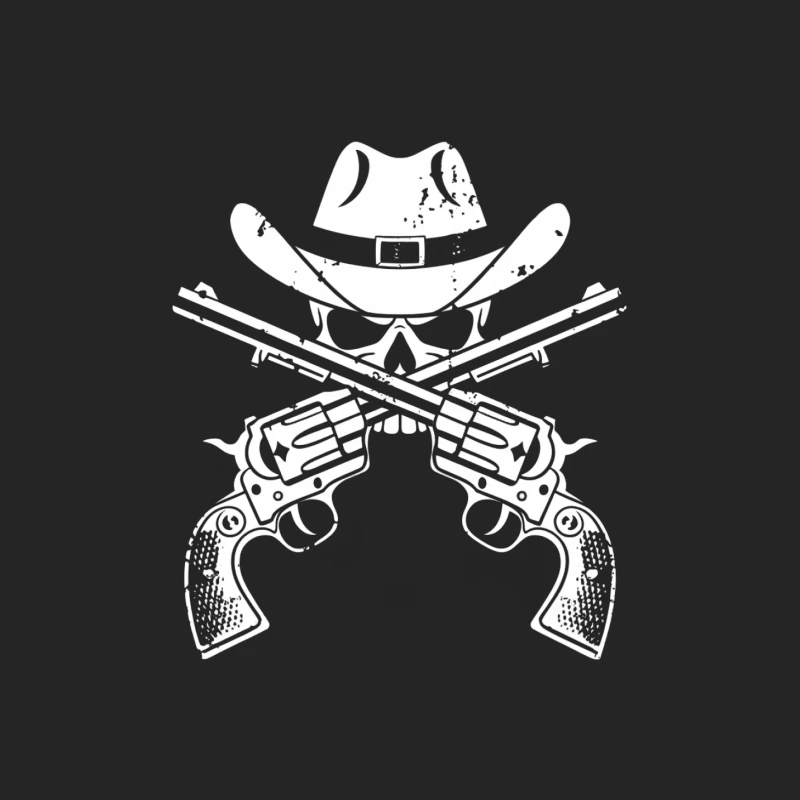 Western Outlaw Skull and Revolvers Male Pullover Sweatshirt