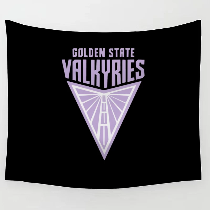 Golden State Valkyries Purple Triangle Logo Design Tapestry