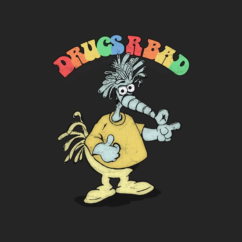 Drugs R Bad - Vintage Faded Style 80s Aesthetic Male Pullover Sweatshirt