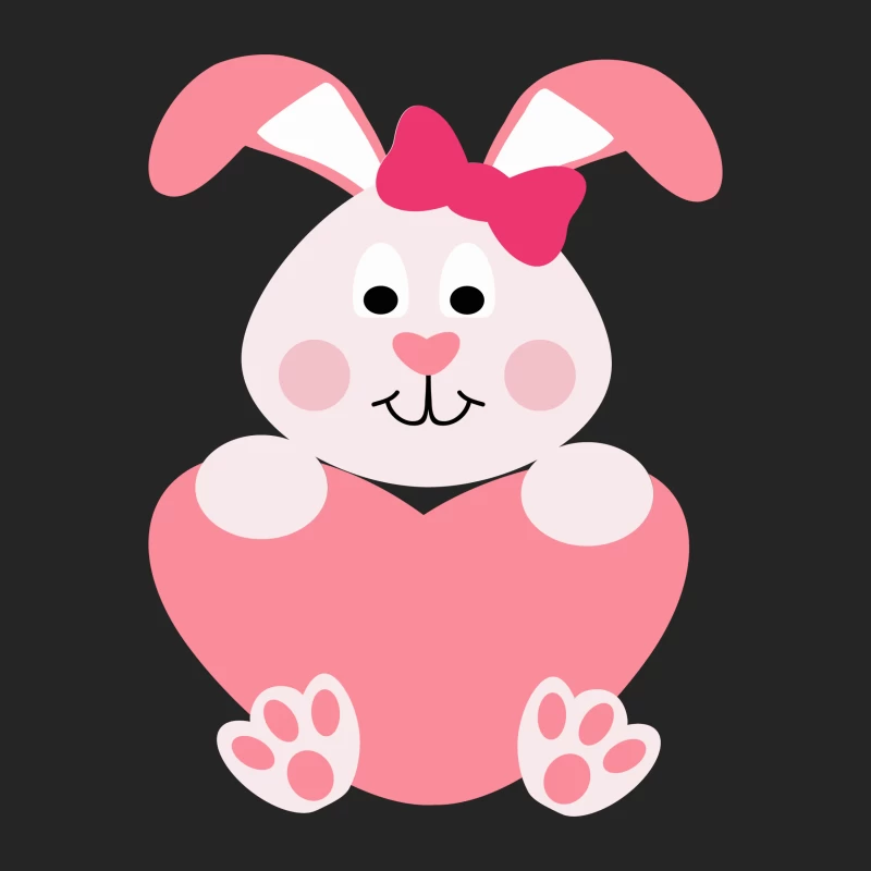 Lapin mignon avec cœur rose Homme Sweat-shirt à enfiler
