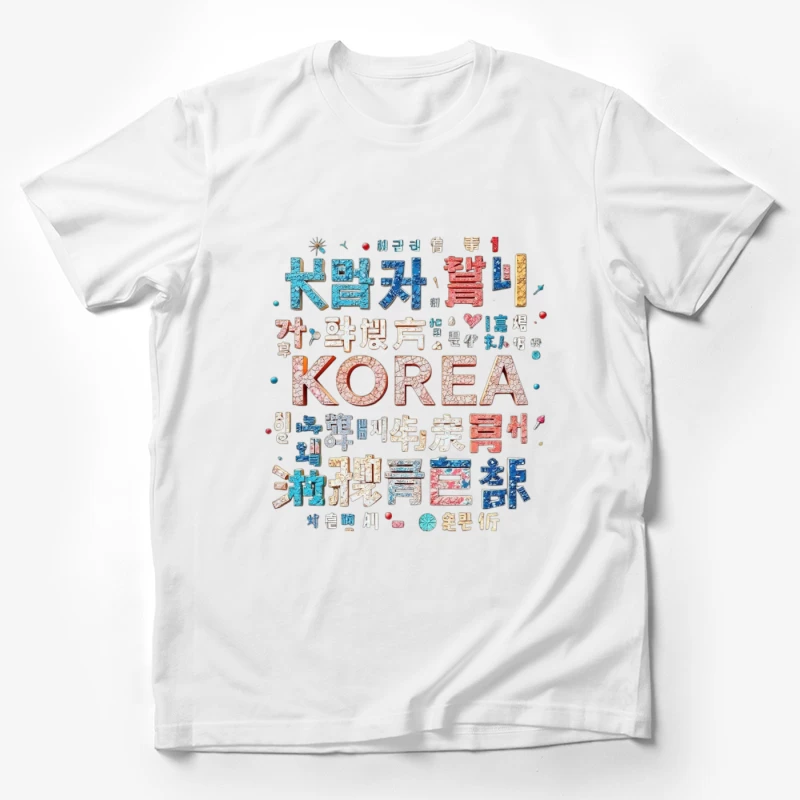 Artistic Korean Typography and Cultural Design Male T-Shirt