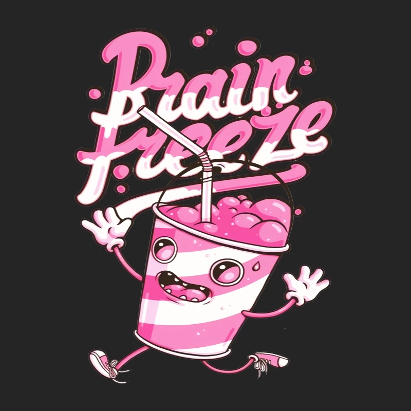 Fun Cute Cartoon Drink with Brain Freeze Male Pullover Sweatshirt