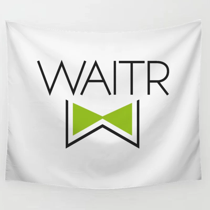 Waitr Food Delivery Service Logo with Green Bowtie Design Tapestry