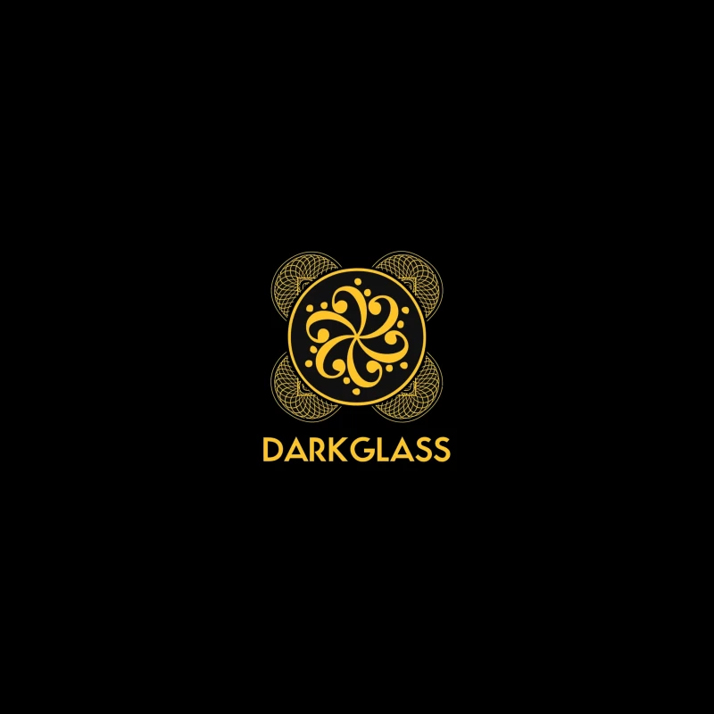 Black and Gold Ornamental Spiral Logo with Darkglass Text Coffee Mug