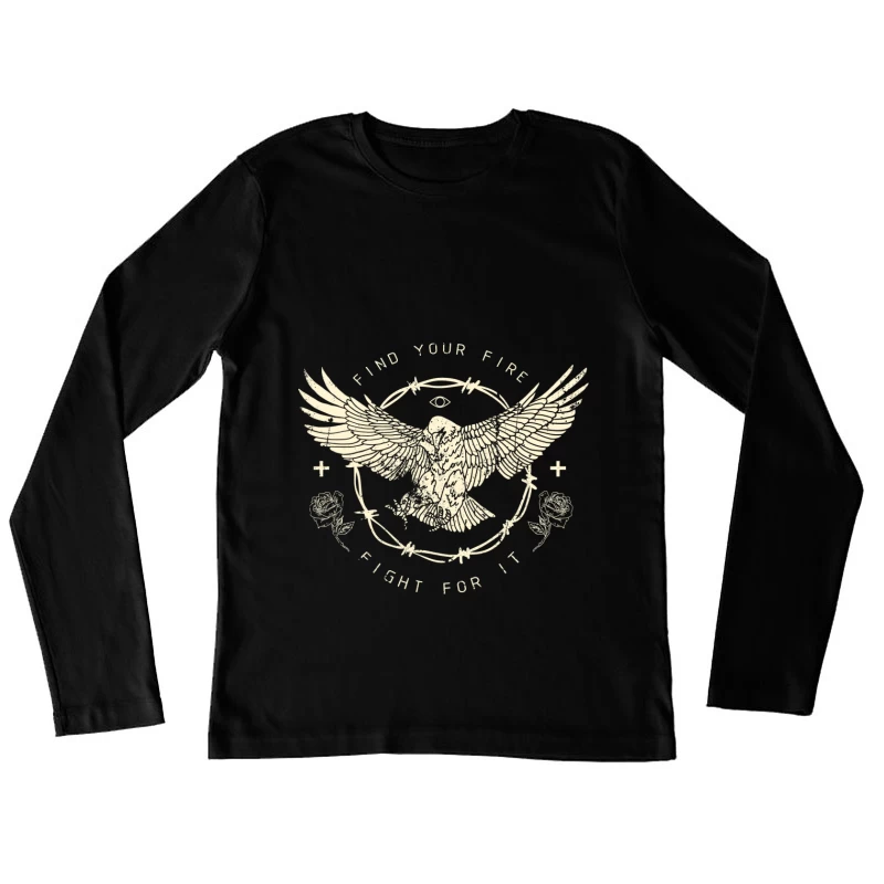 Aigle et Symbole de Motivation Femme Manches Longues T-Shirt