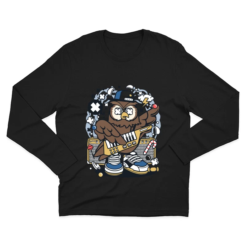 Hibou Musicien Urbain Homme Manches Longues T-Shirt