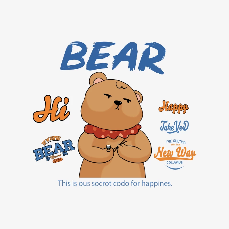 Bär mit Geheimcode für Glück Herren Pullover Sweatshirt