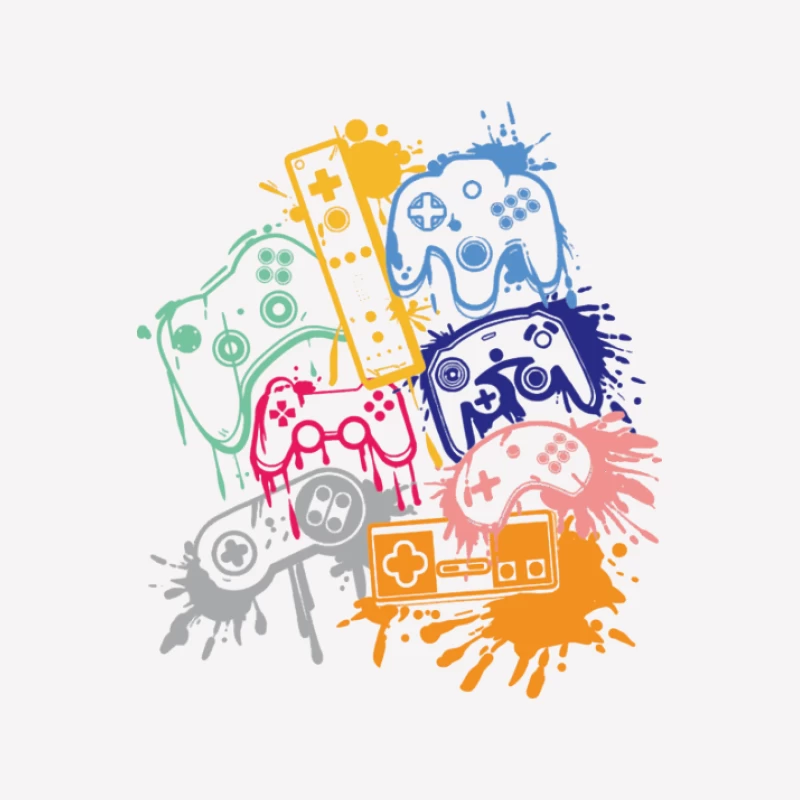 Design Coloré de Manettes de Jeu Homme T-Shirt