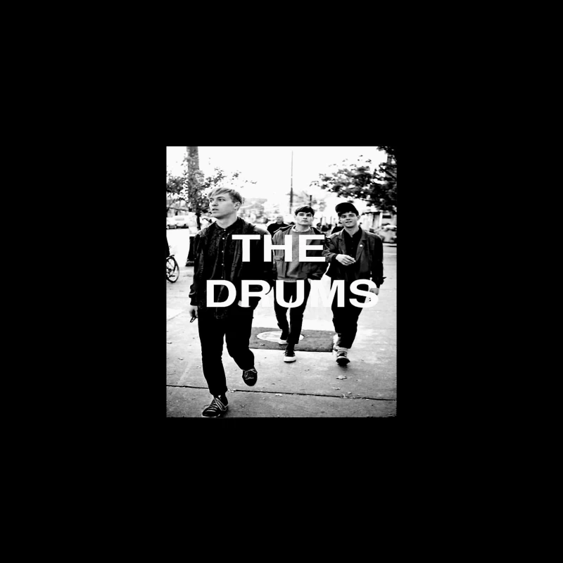 The Drums Band Members Walking on Street - Vintage Black and White Photo Desk Mat