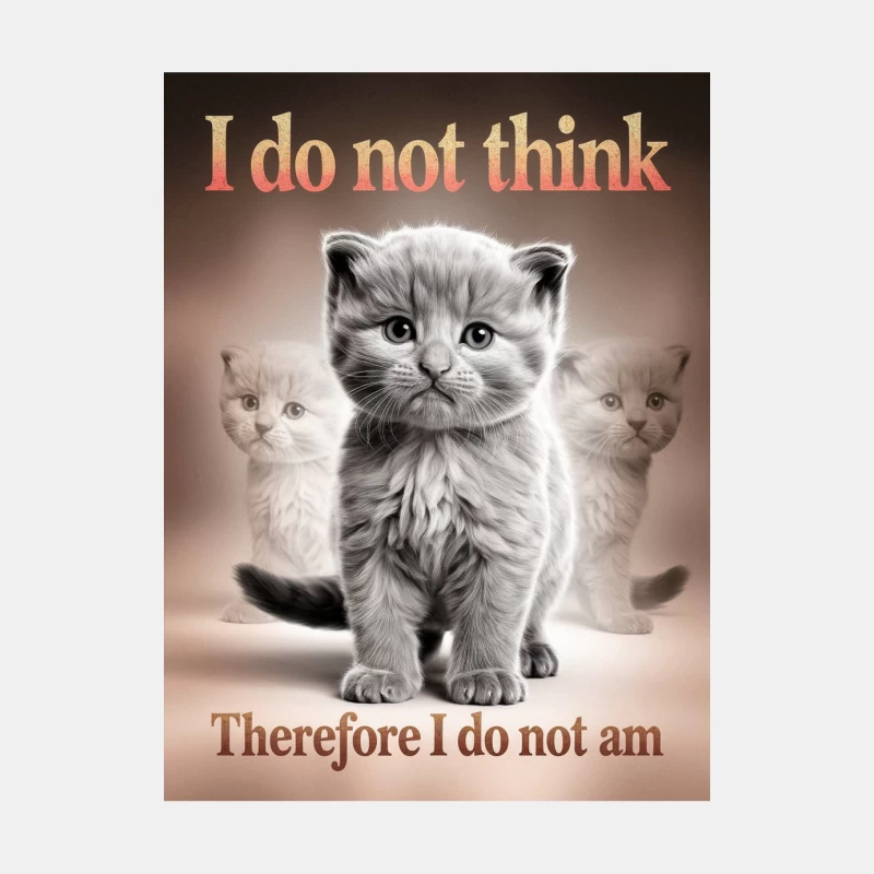 Philosophical Kitten: Thinking Therefore Not Being Male Tank Top