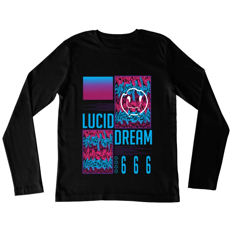 Farbige Wellen im Wachtraum Damen Langarm T-Shirt