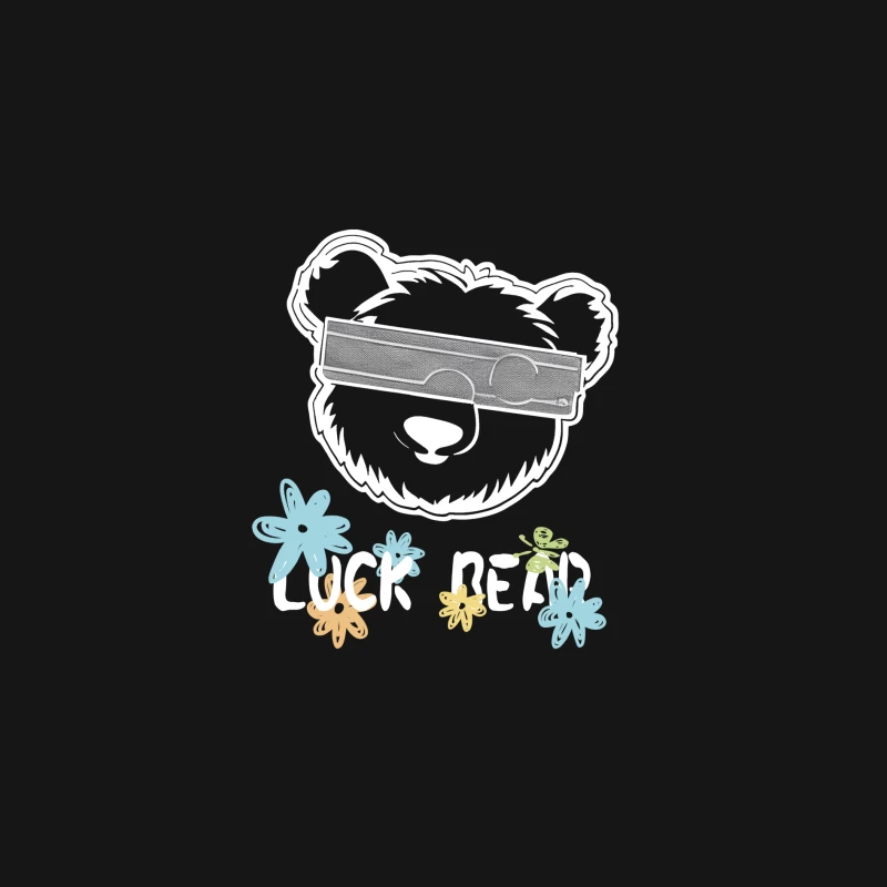 Bär mit Blumen und Brille Herren Langarm T-Shirt