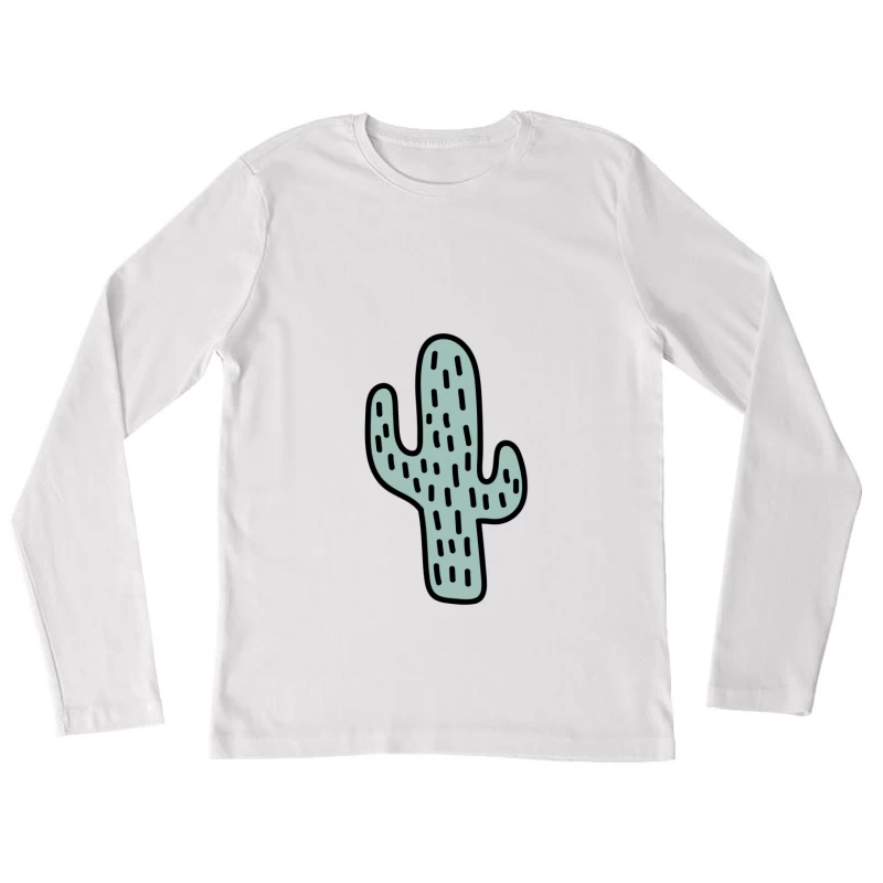 Cactus Dessiné à la Main Femme Manches Longues T-Shirt
