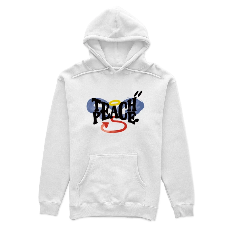 Frieden lehren Grafik mit Heiligenschein und Flügeln Damen Pullover Hoodie