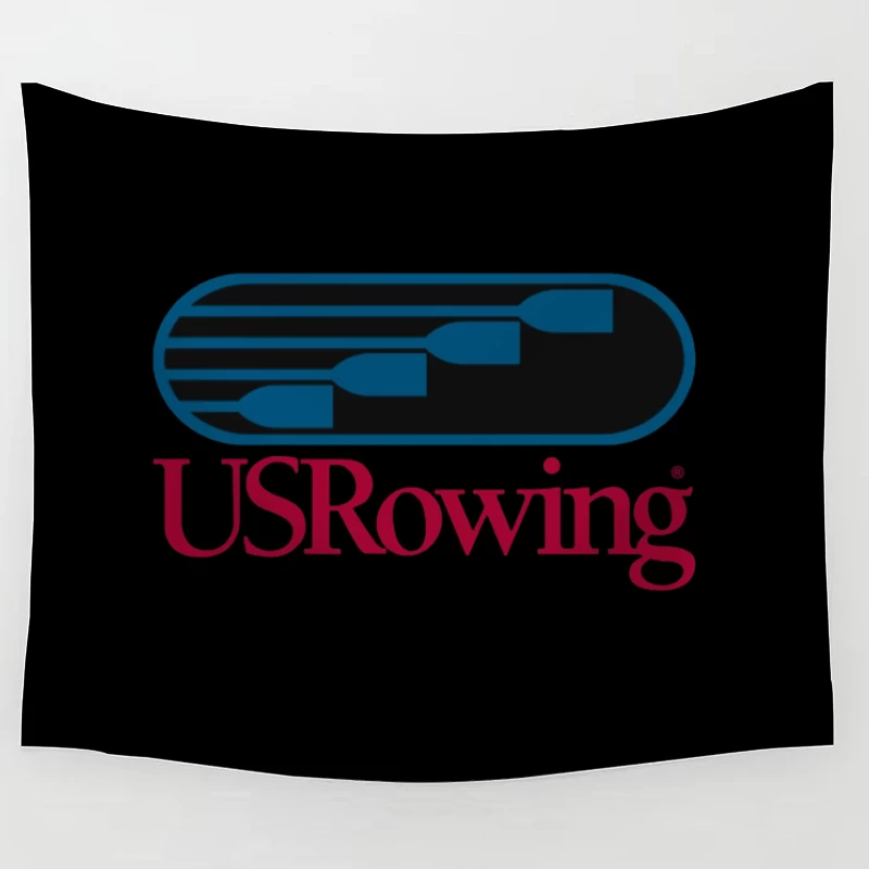 US Rowing Official Sports Organization Logo Tapestry