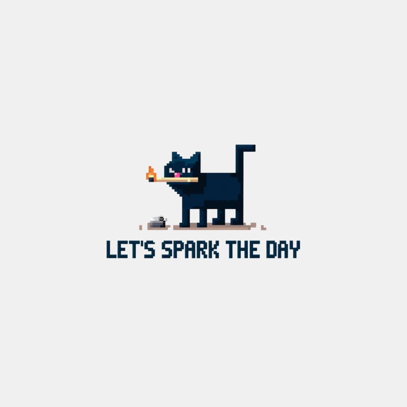 Pixelated Black Cat Sparks Motivational Retro Humor Male Tank Top